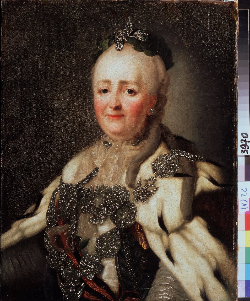 ""Katariina II:n muotokuva (caterina II) (1729-1796), Venäjän keisarinna"" Alexandre Roslinin (1718-1795) maalaus. Osavaltion alueellinen I. Pozhalostinin taidemuseo, Ryasan. tekijältä Alexander Roslin