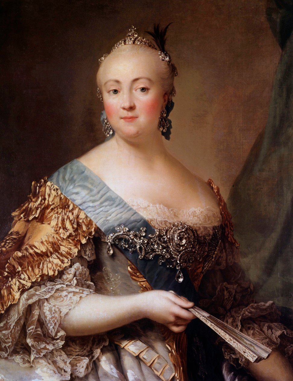 Muotokuva Elisabeth Petrovnasta (1709-1762), Venäjän keisarinnasta nimeltä Elisabeth Iere, Pietari Suuren tytär. Alexander Roslinin (1718-1793) maalaus 1700-luvun Eremitaaši, Pietari - Elizabeth Petrovnan muotokuva (1709-1) tekijältä Alexander Roslin