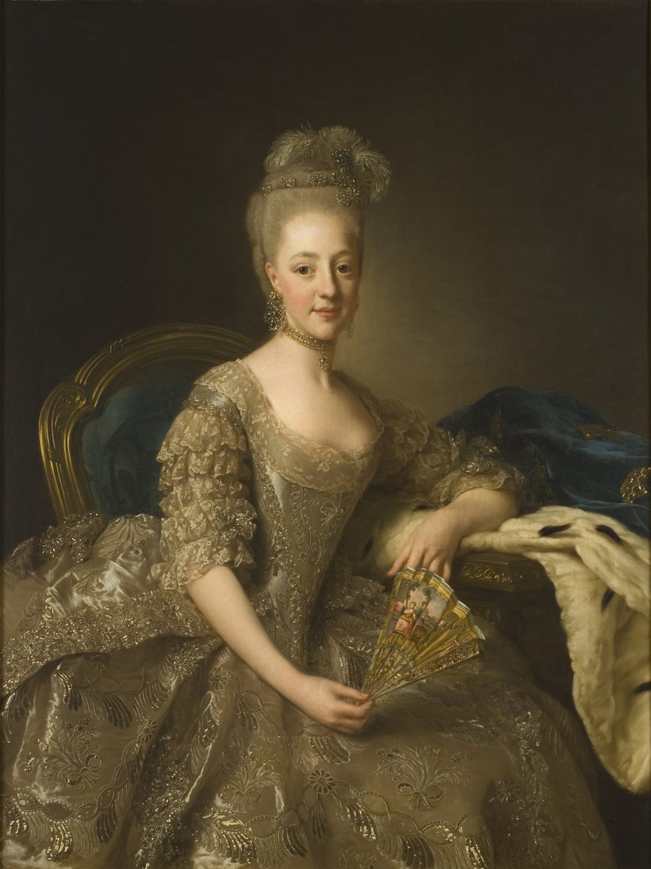 Hedwig Elisabeth Charlotten muotokuva Holstein-Gottorpista 1759-1818, 1774 tekijältä Alexander Roslin