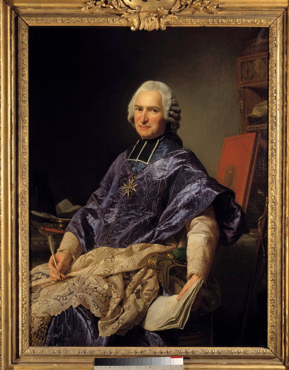 Joseph Marie Terrayn (1715-1778) muotokuva Molesmesin luostarista, Alexandre Roslinin (1718-1793) ministerimaalaus 1774 su. 1,29x0,97 m. Versailles, musee du Chateau - Muotokuva Joseph Marie Terraystä (1715-1778), Molesmesin apotti, ministeri. Alexan maala tekijältä Alexander Roslin
