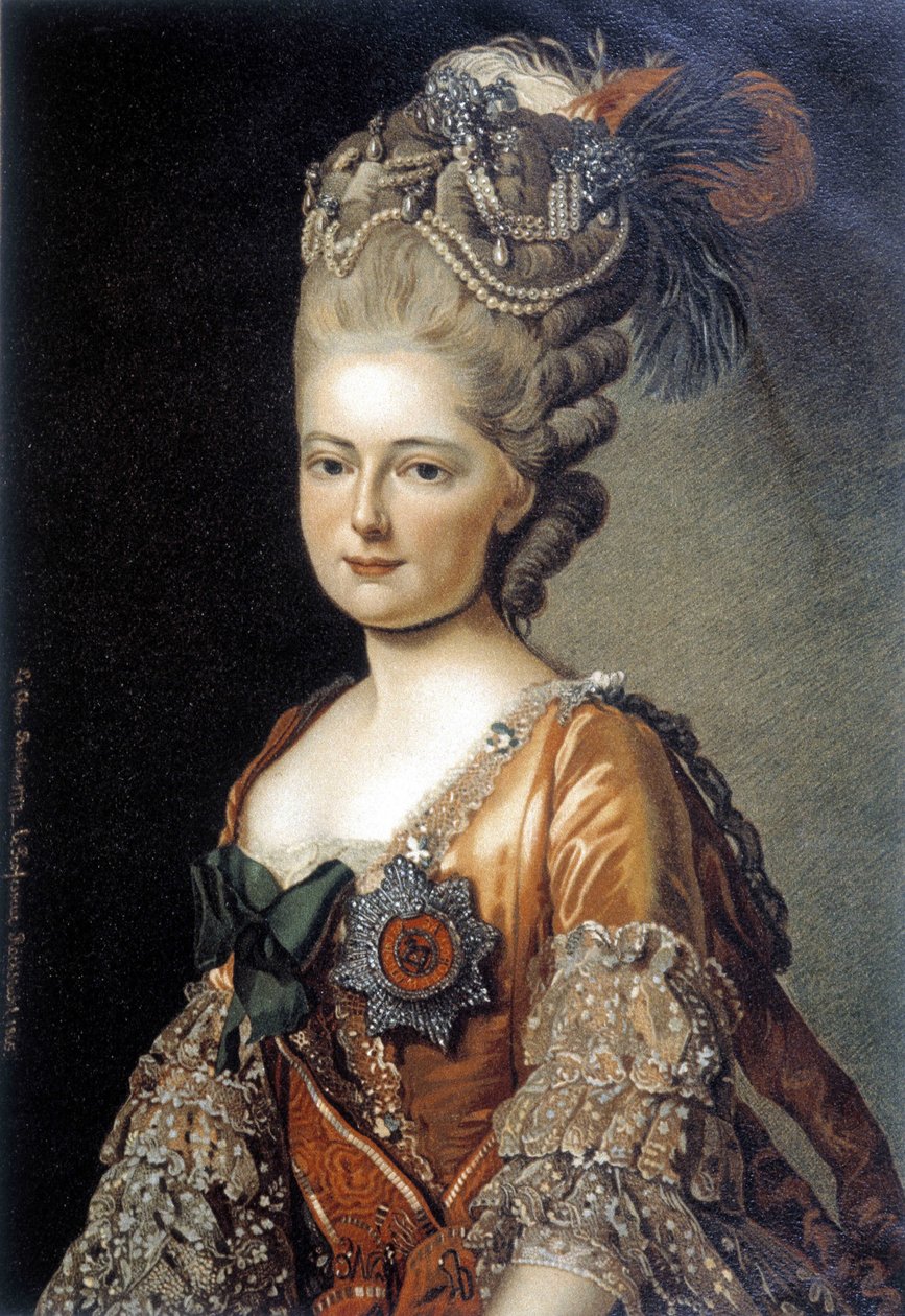 Ruotsalaisen taidemaalarin Aleksanteri Roslinin (1718 - 1793) vuonna 1777 tekemä muotokuva suuresta Venäjän herttuattaresta Maria Feodorovnasta. tekijältä Alexander Roslin