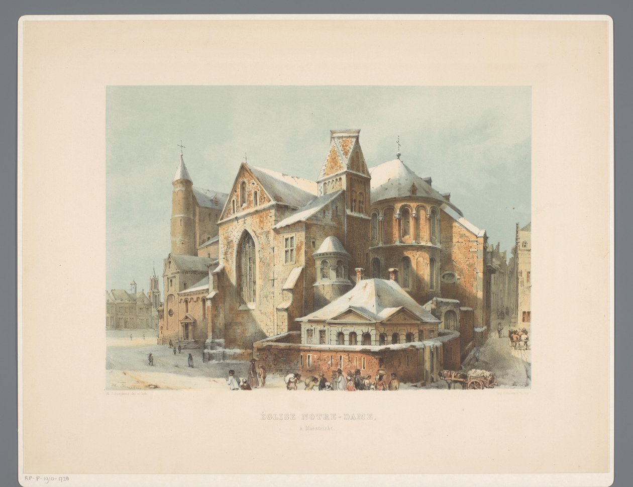 Onze-Lieve-Vrouwe-Basiliek te Maastricht Neitsyt Marian kirkko, Maestricht (otsikko esineessä) Muinaiset arkkitehtuurimonumentit 1100-luvulta 1300-luvulle Limburgsissa (sarjan nimi) tekijältä Alexander Schaepkens