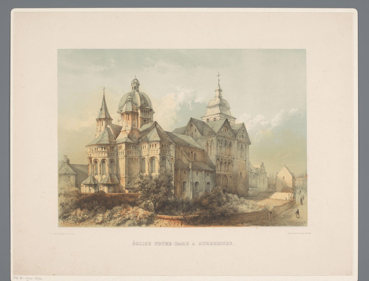 Onze Lieve Vrouwe Munsterkerk te Roermond Neitsyt Marian kirkko Roermondessa (otsikko esineessä) Muinaiset arkkitehtuurimonumentit 1100-luvulta 1300-luvulle Limburgissa (sarjan nimi) tekijältä Alexander Schaepkens