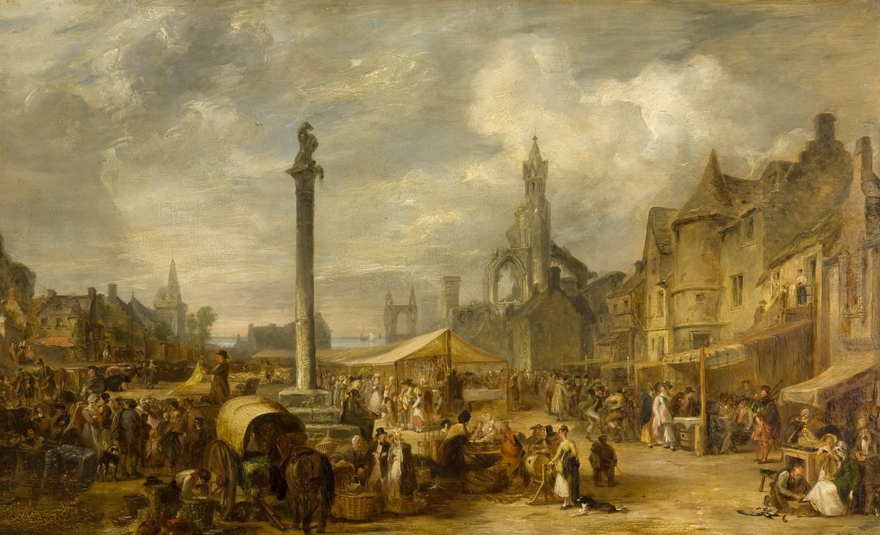 Scotch Fair, n. 1834 (öljy paneelille) tekijältä Alexander Snr Fraser