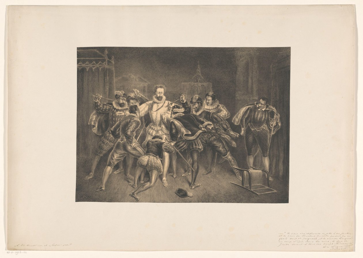 Henry of Guisen murha Henrij de Guijsen kuolema tekijältä Alexander Ver Huell (signed by artist)