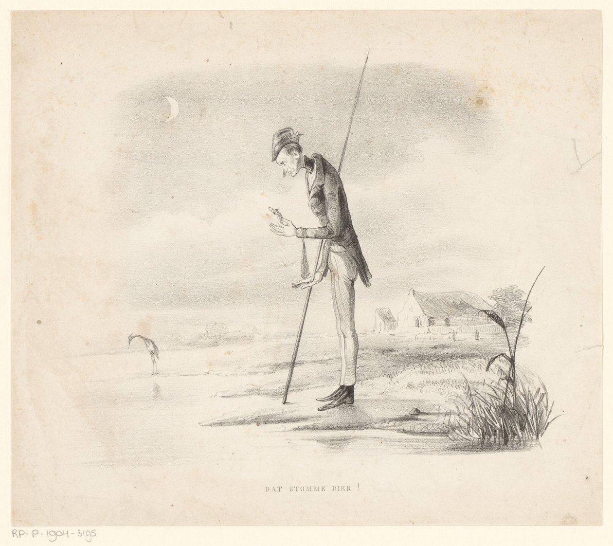 El pescador sembla decebut per la seva captura Aquell animal estúpid! (títol sobre objecte)acabar tekijältä Alexander Ver Huell