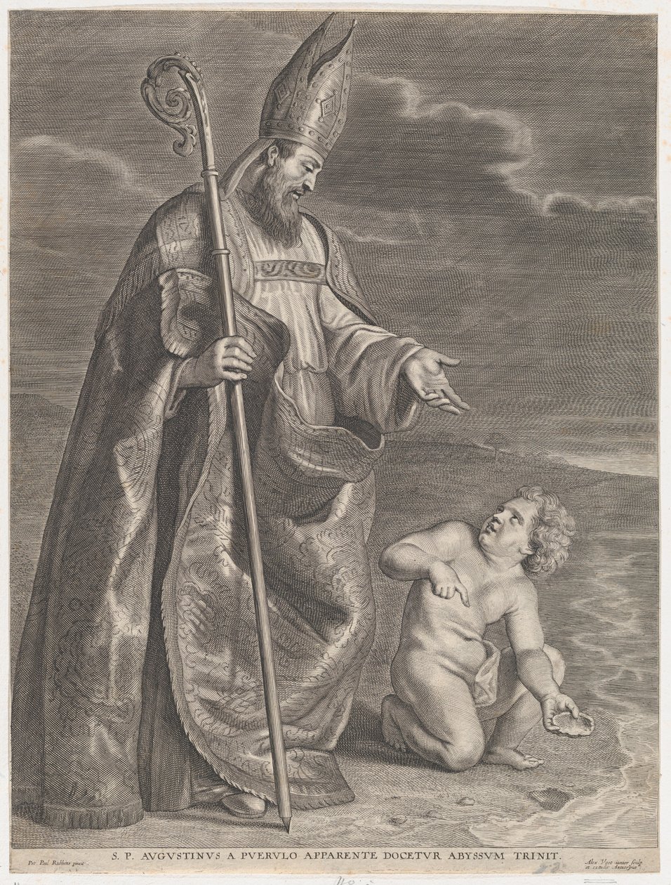 Pyhä Augustinus ilmestyy lapselle rannalla, n. 1662-95, n. 1662-95. tekijältä Alexander Voet