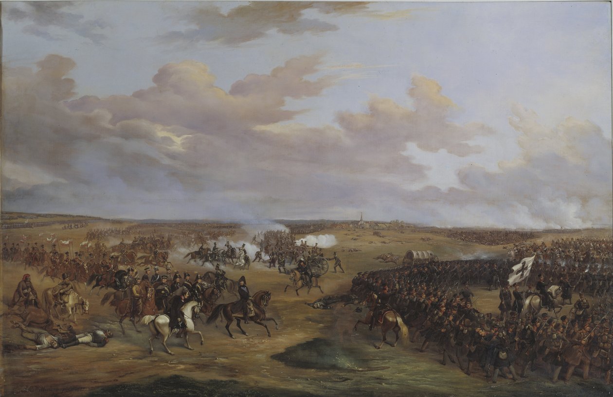 Dennewitzin taistelu (Saksa), 6. syyskuuta 1813 - Dennewitzin taistelu 6. syyskuuta 1813, Wetterling, Alexander (1796-1858). Öljy kankaalle tekijältä Alexander Wetterling
