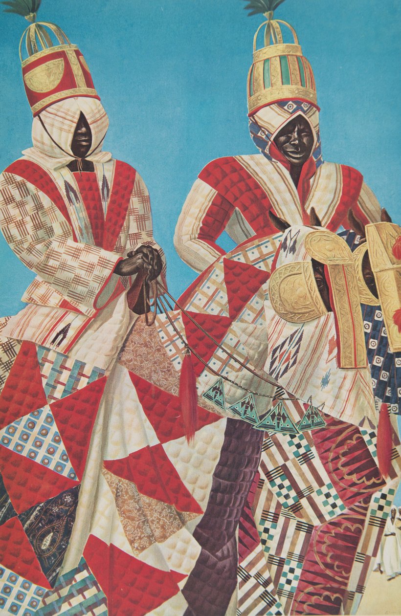Cavaliers Djerma (Niamey), Drawings and Paintings of Africasta, teloitettiin Citroen Center Africa -retkikunnan aikana, toinen Haardt Audouin-Dubreuil -tehtävä, pubi. Pariisi, 1927 tekijältä Alexander Yakovlev
