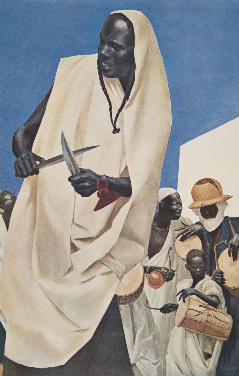 La Danse du Kuli-Kuta (Niamey) Parodie des anciens sacrifices humains du Dahomey), teoksesta Dessins et Peintures d