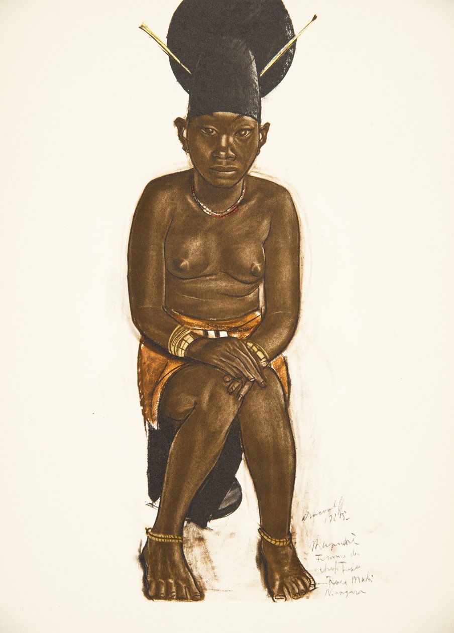 Napudre, Tuban (Niangara) Haut Ouellen vaimo Drawings and Paintings of Africasta, teloitettiin Citroen Center Africa -retkikunnan aikana, toinen Haardt Audouin-Dubreuil -tehtävä, pubi. Pariisi, 1927 ( tekijältä Alexander Yakovlev