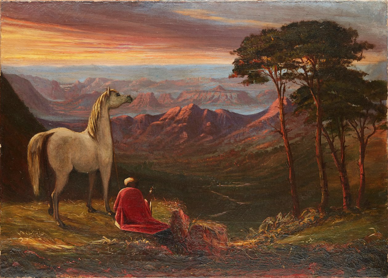 Kohtaus kukkuloiden keskuudessa, Mahabaleshwar (öljy kankaalle) tekijältä Alexander Young Short