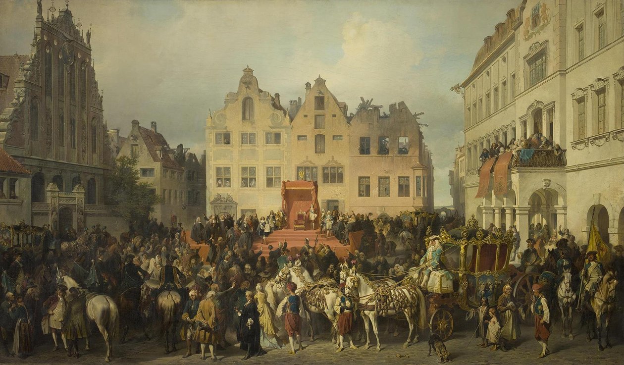 Riika vannomassa uskollisuutta Pietari Suurelle, 1710, 1868 tekijältä Alexander von Kotzebue