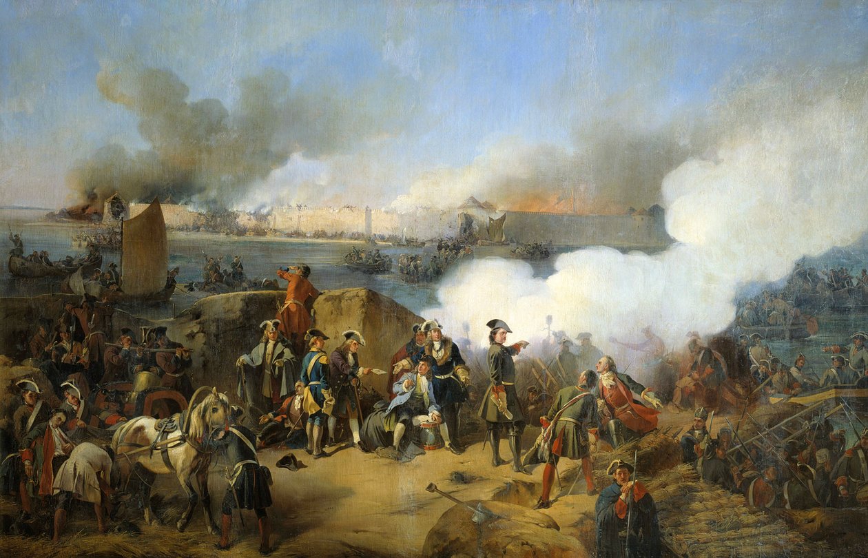 Venäjän joukkojen hyökkäys ruotsalaiseen Nöteburgin linnoitukseen 11. lokakuuta 1702 1846. tekijältä Alexander von Kotzebue