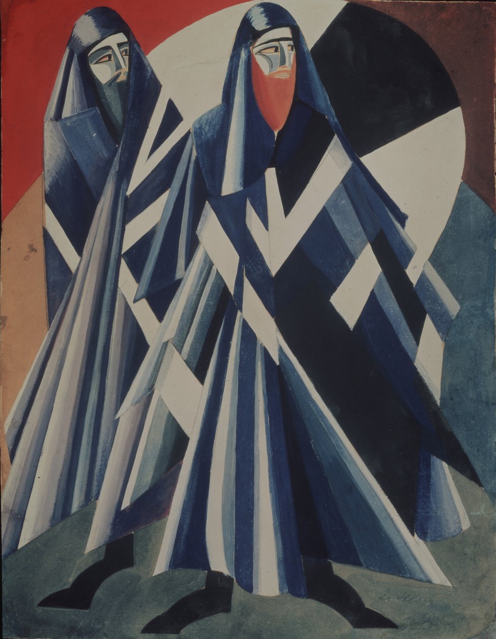 juutalaiset. Pukusuunnittelu O. Wilden teatterinäytelmään Salomé, 1917 tekijältä Alexandra Alexandrowna Exter