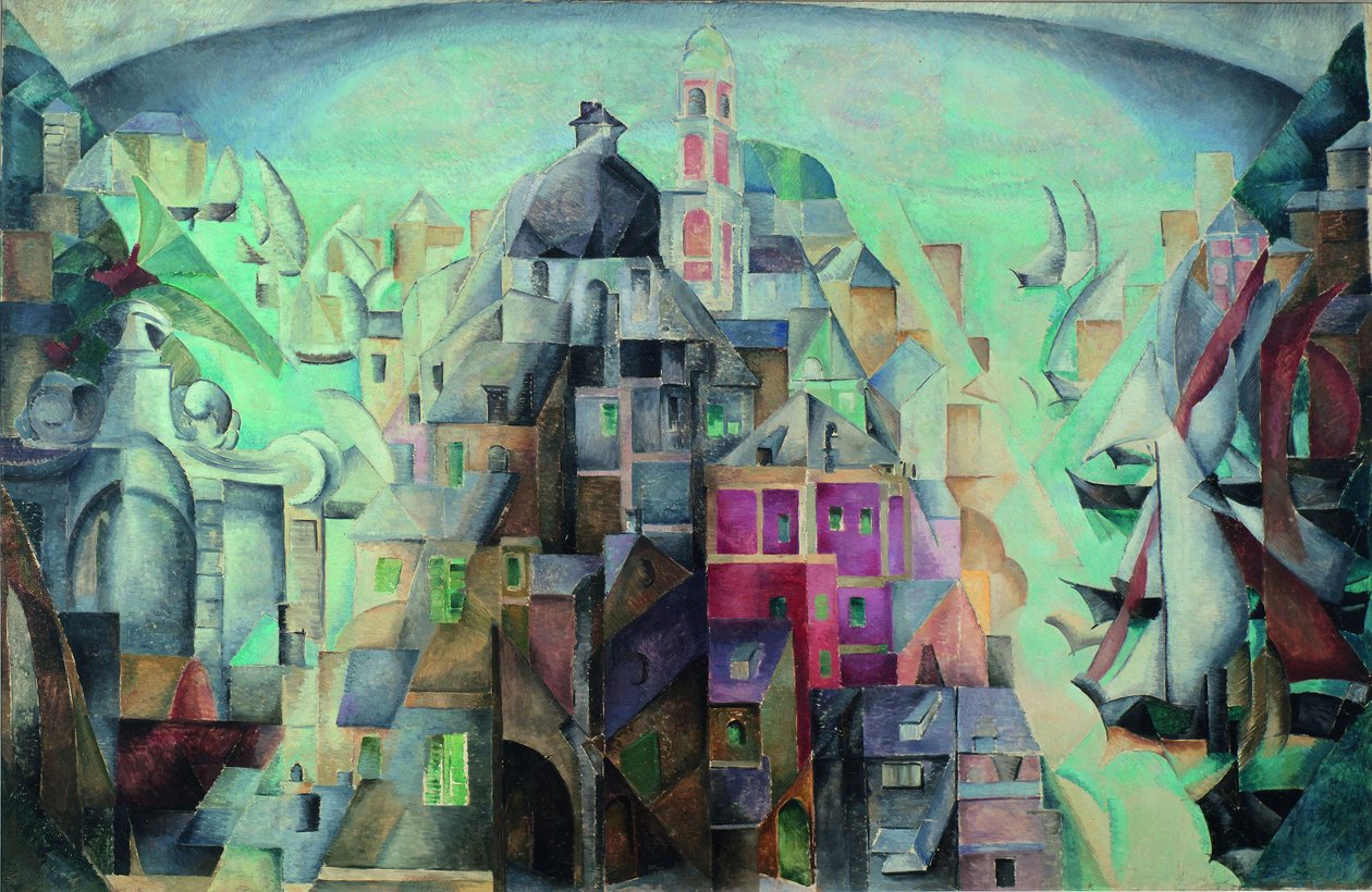 Synteettinen näkymä Diepen kaupunkiin, 1912-1913 tekijältä Alexandra Alexandrowna Exter