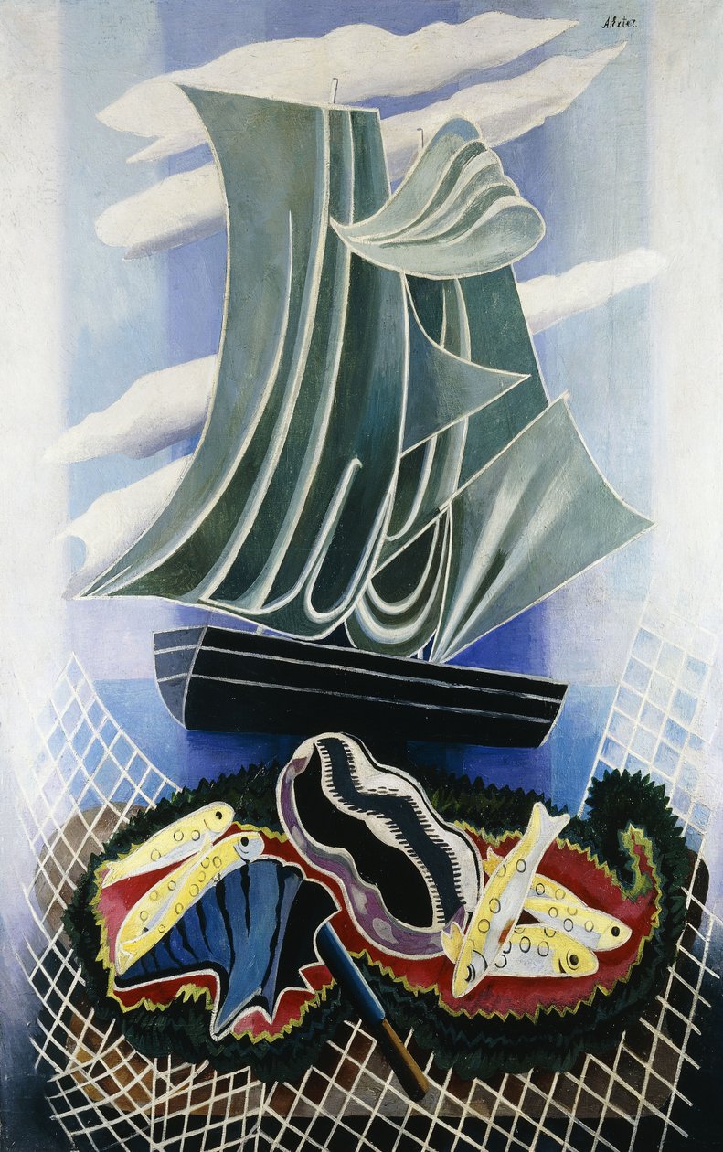 Barca; Le Bateau, c.1936 (ulei pe pânză) finlandez tekijältä Alexandra Alexandrowna Exter