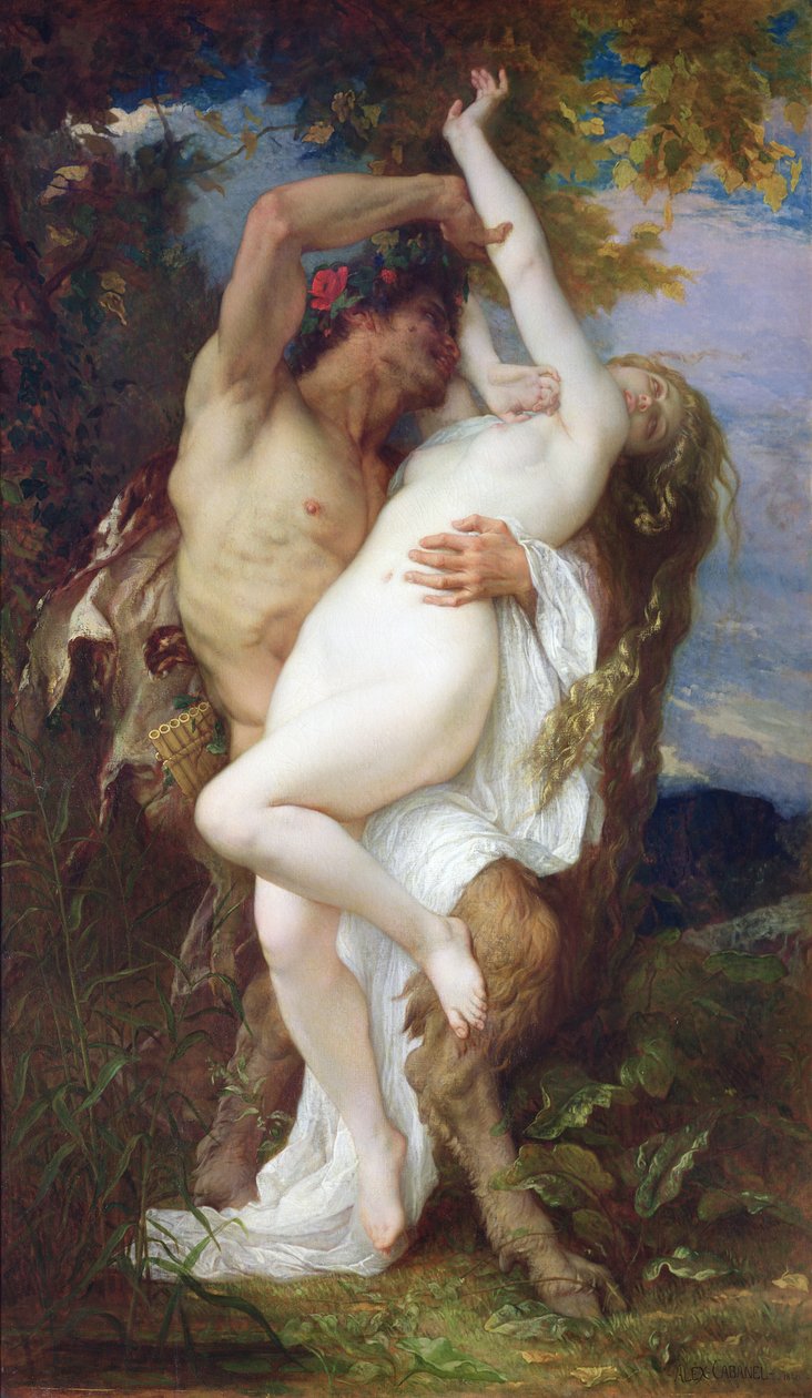 Faunin sieppaama nymfi, 1860 tekijältä Alexandre Cabanel