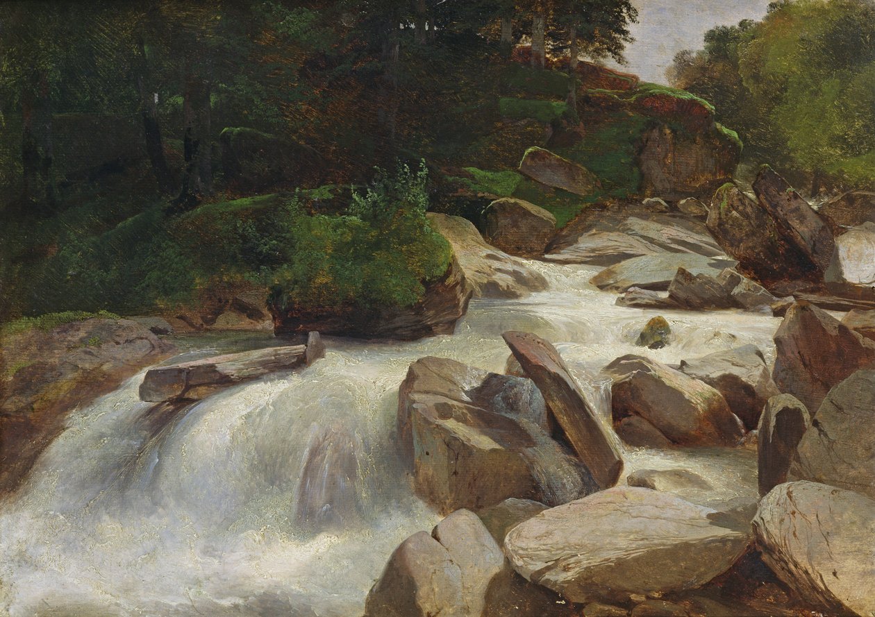 River Study, n. 1846-1850 tekijältä Alexandre Calame
