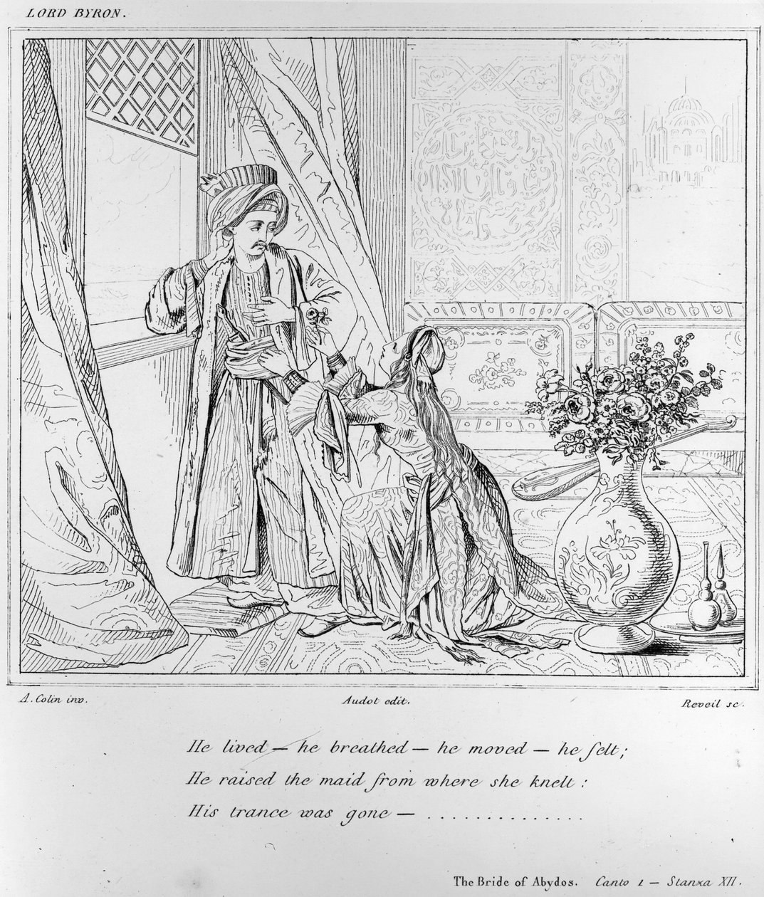 Kohtaus Lord Byronin Abydoksen morsiamesta tekijältä Alexandre Marie Colin