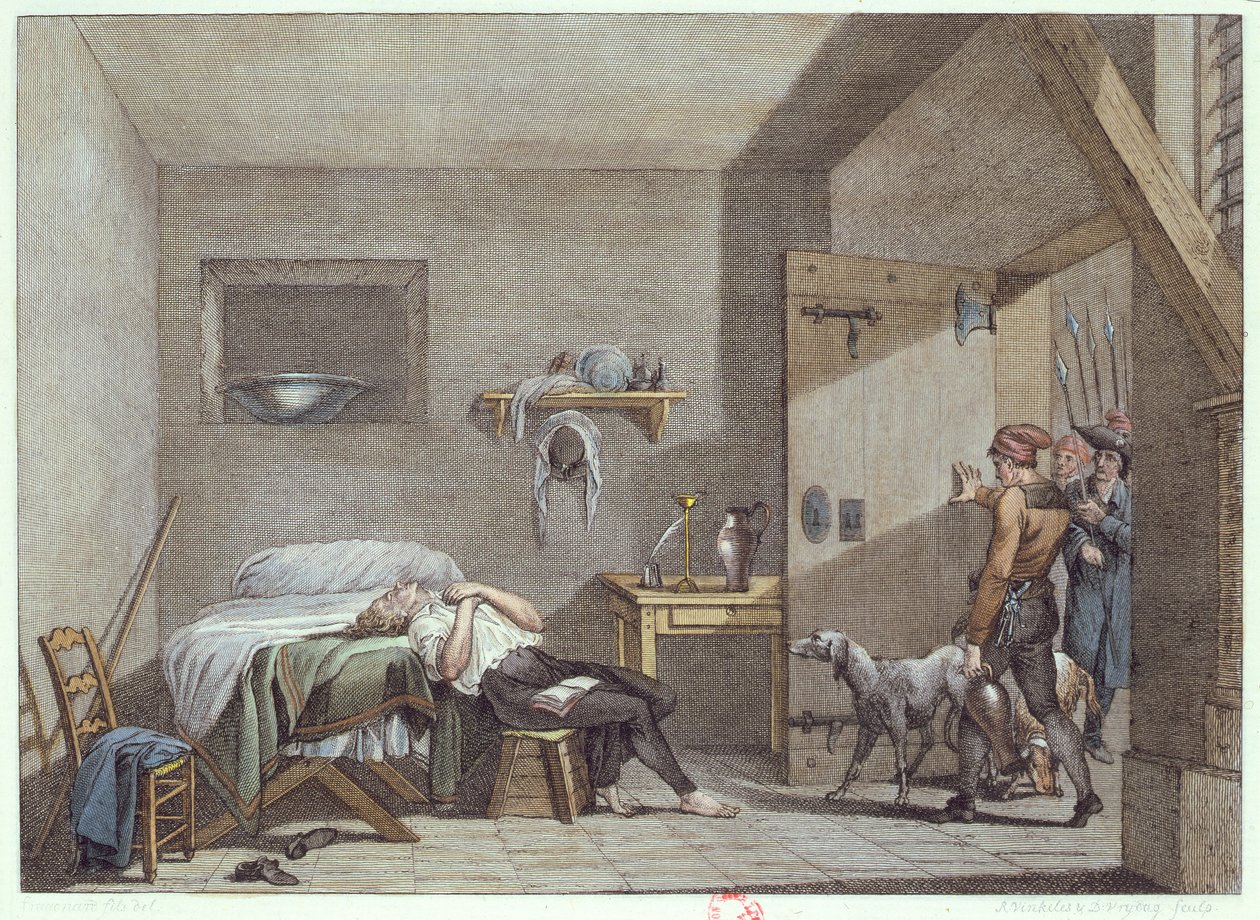 Condorcetin kuolema vankilassa 28. maaliskuuta 1794 tekijältä Alexandre Evariste Fragonard
