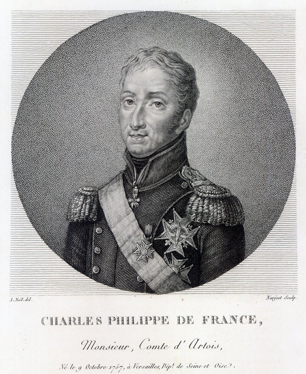 Kaarle Ranskan (1757-1836), Artoisin kreivin, tulevan Ranskan ja Navarran kuninkaan Kaarle X:n muotokuva tekijältä Alexandre Jean Noel