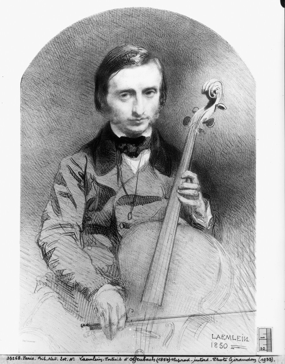 Jacques Offenbachin (1819-80) muotokuva 1850 tekijältä Alexandre Laemlein