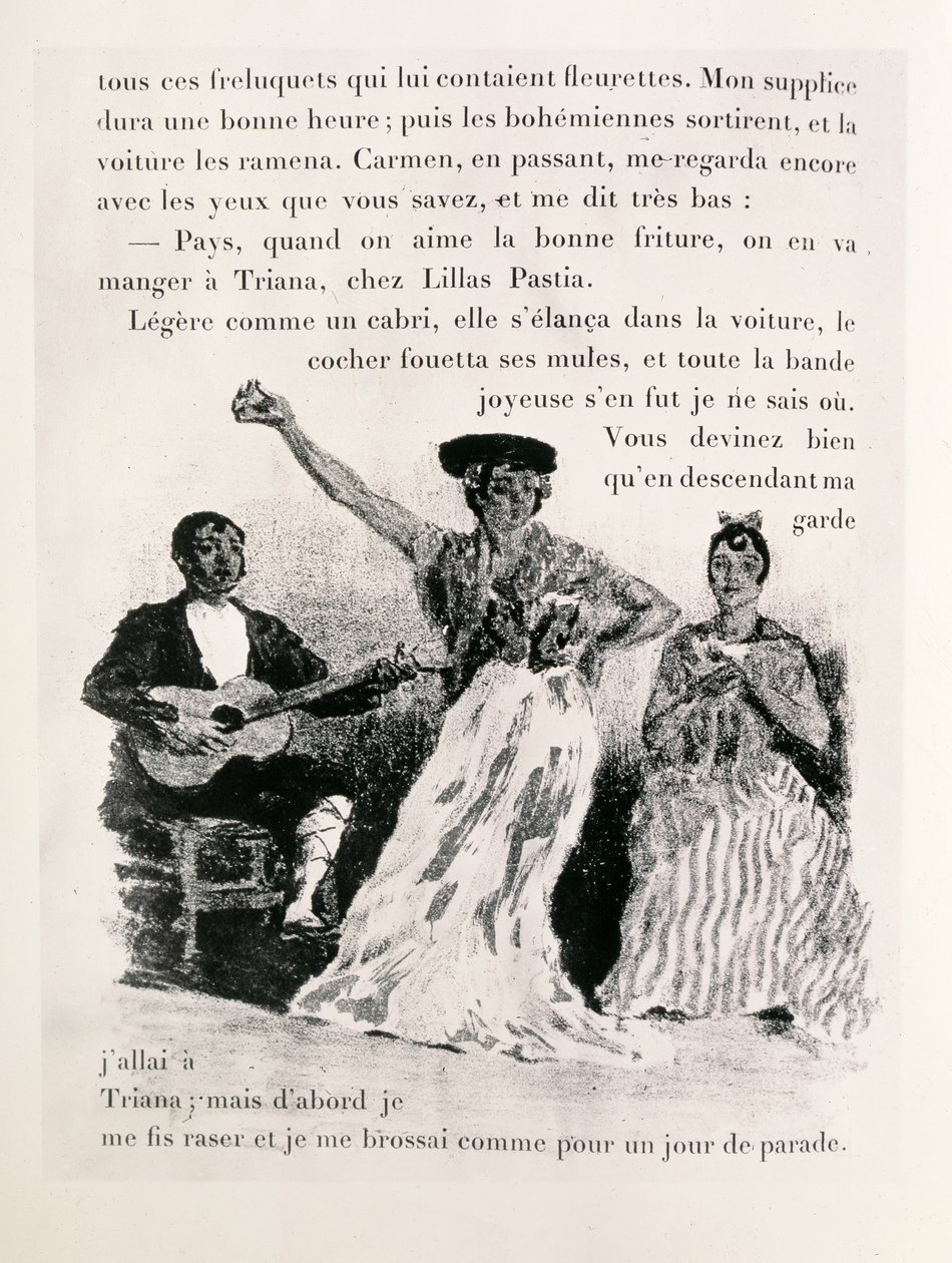 Carmen tanssii, pub.1901 tekijältä Alexandre Lunois