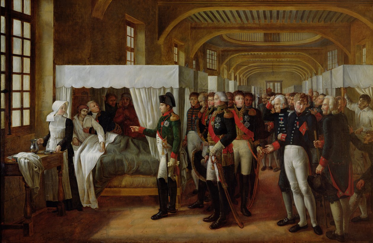 Napoleon vierailemassa Invalidien sairaalassa 11. helmikuuta 1808 1809 tekijältä Alexandre Veron Bellecourt
