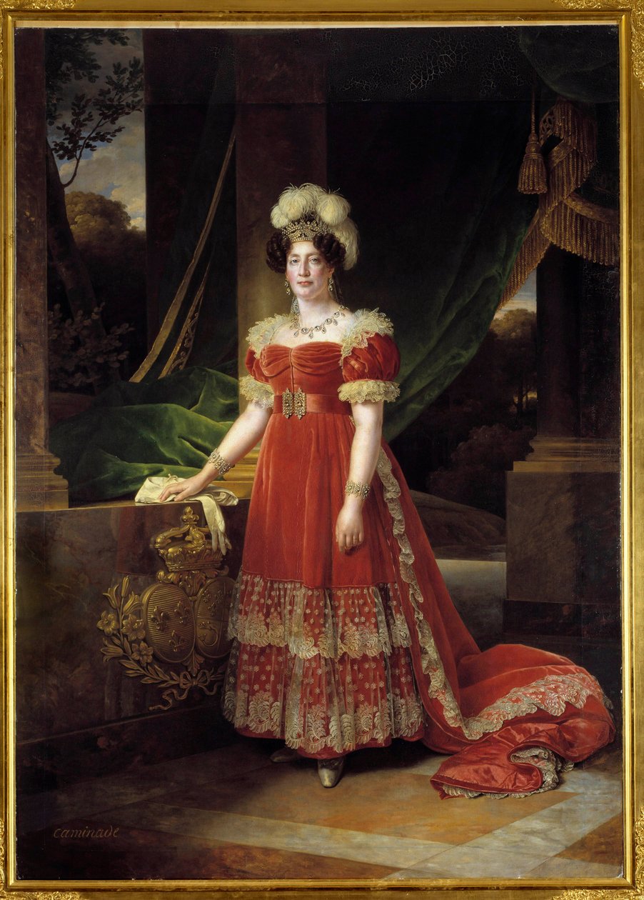 Angoulemen herttuattaren Marie Therese Charlotten muotokuva Ranskasta, joka tunnetaan nimellä Madame Royale (1778-1851) Alexandre Francois Caminaden (1789-1862) maalaus 1827 su. 2,57x1,85 m tekijältä Alexandre Francois Caminade