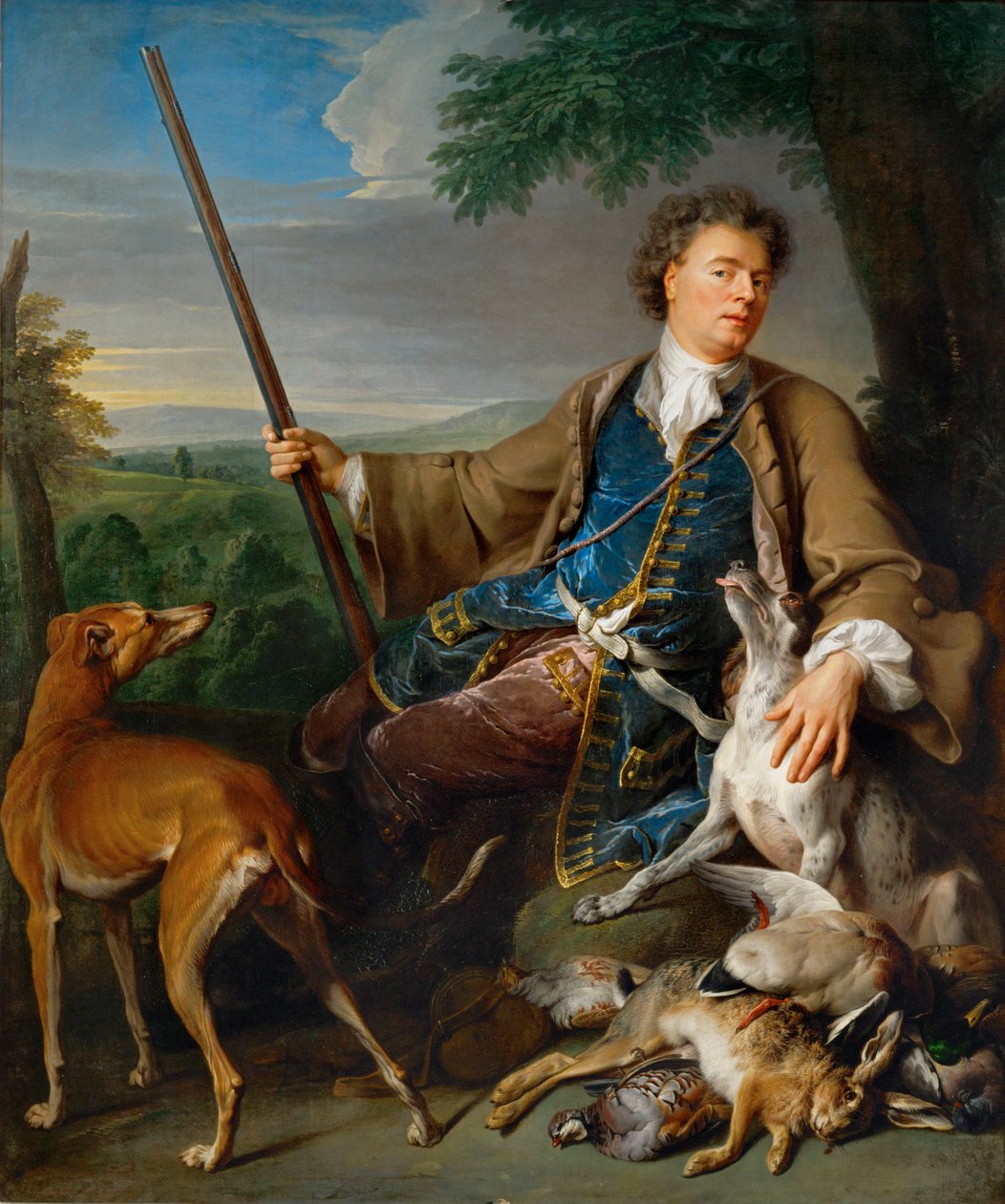 Muotokuva taiteilijasta metsästäjänä, noin 1699 (maalaus kankaalle). tekijältä Alexandre Francois Desportes