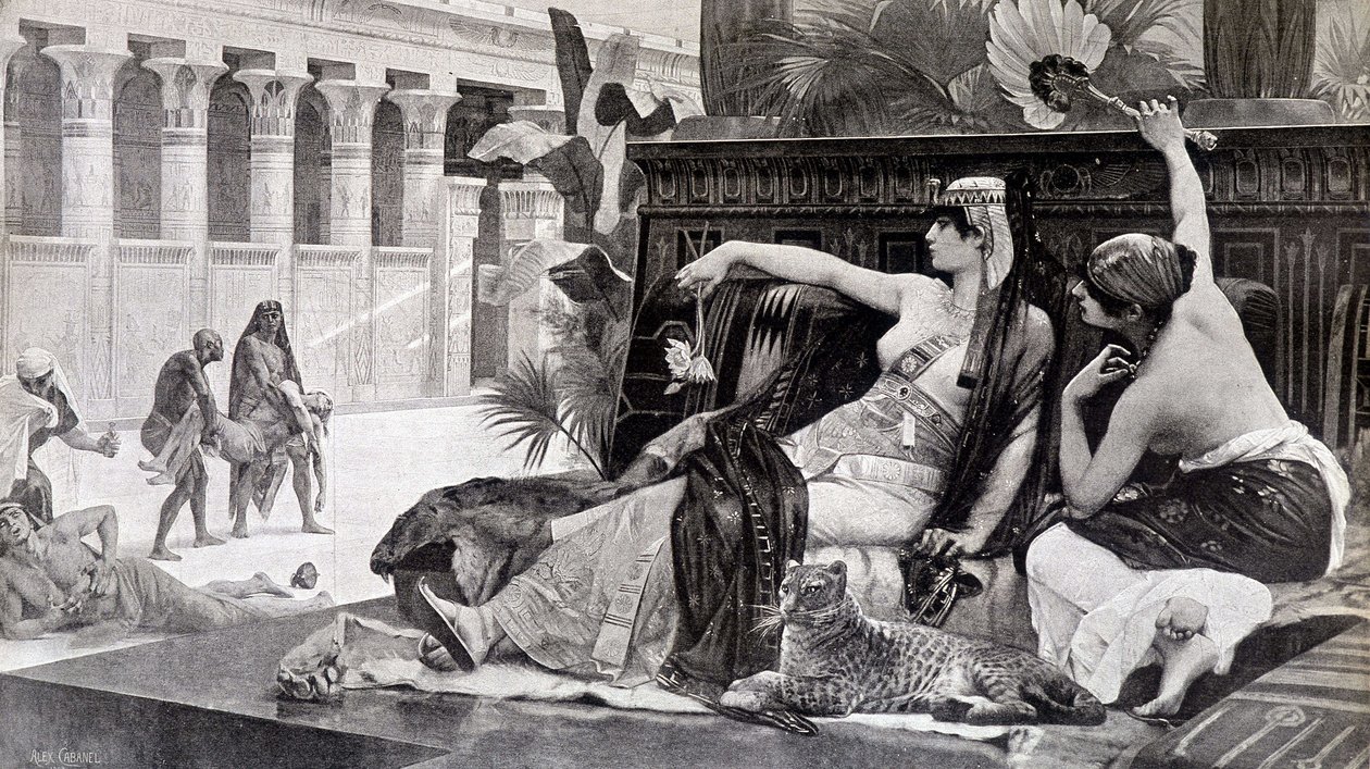 Cleopatra yrittää myrkkyjä aiheilleen - kirjoittanut Cabanel tekijältä after Alexandre Cabanel