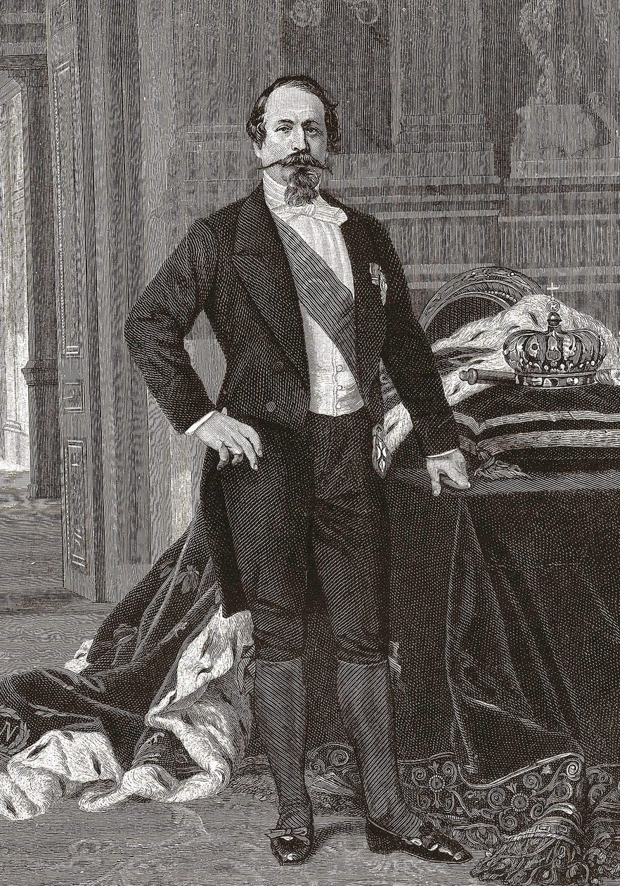 Ranskan keisarin Napoleon III:n muotokuva - grav. Alessandro Cabanelin maalauksesta. tekijältä after Alexandre Cabanel