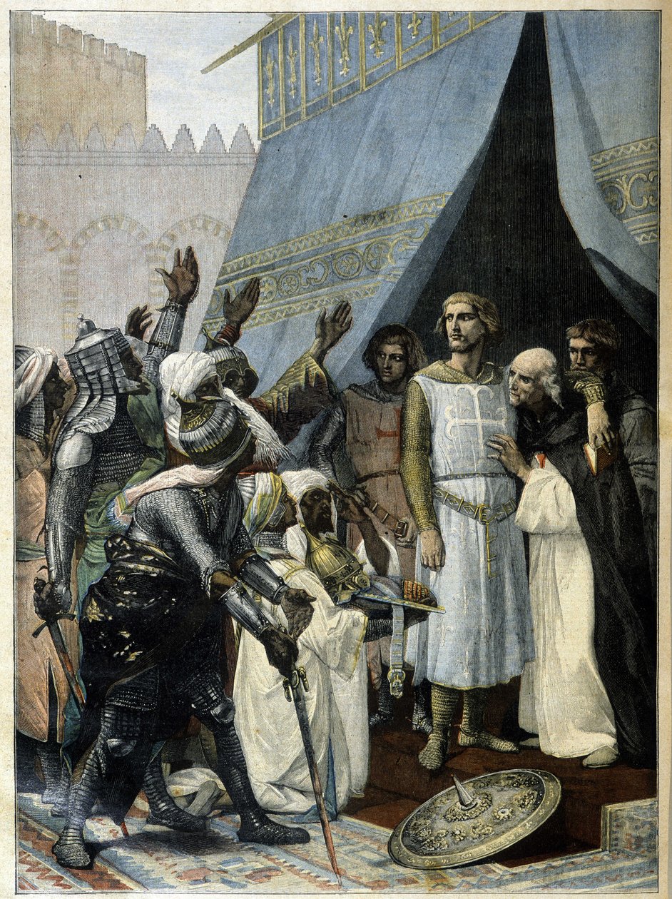 Saint Louis Jerusalemissa (Cabanelin maalauksesta) - "" Le Petite Journal" -lehdessä 11. syyskuuta tekijältä after Alexandre Cabanel