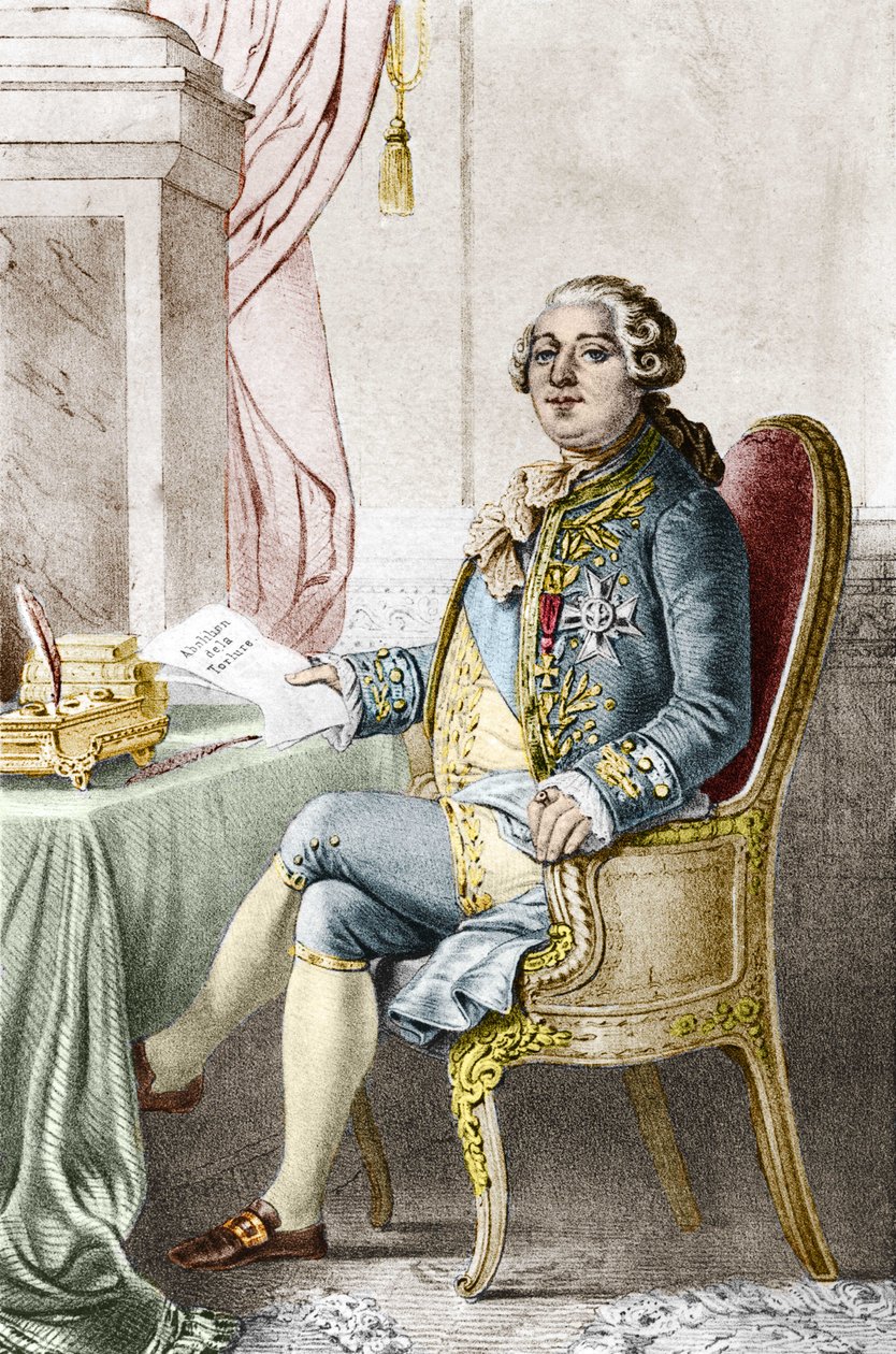 Ludvig XVI:n (1754-1793), Ranskan kuninkaan muotokuva. tekijältä Alexandre (after) Lacauchie