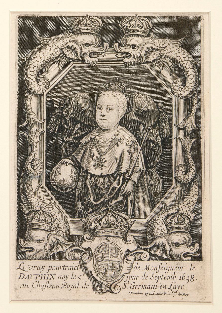 Ludvig XIV:n muotokuva Dauphinina (Le vray pourtraiet de Monseigneur le Dauphin tekijältä Alexandre Boudan