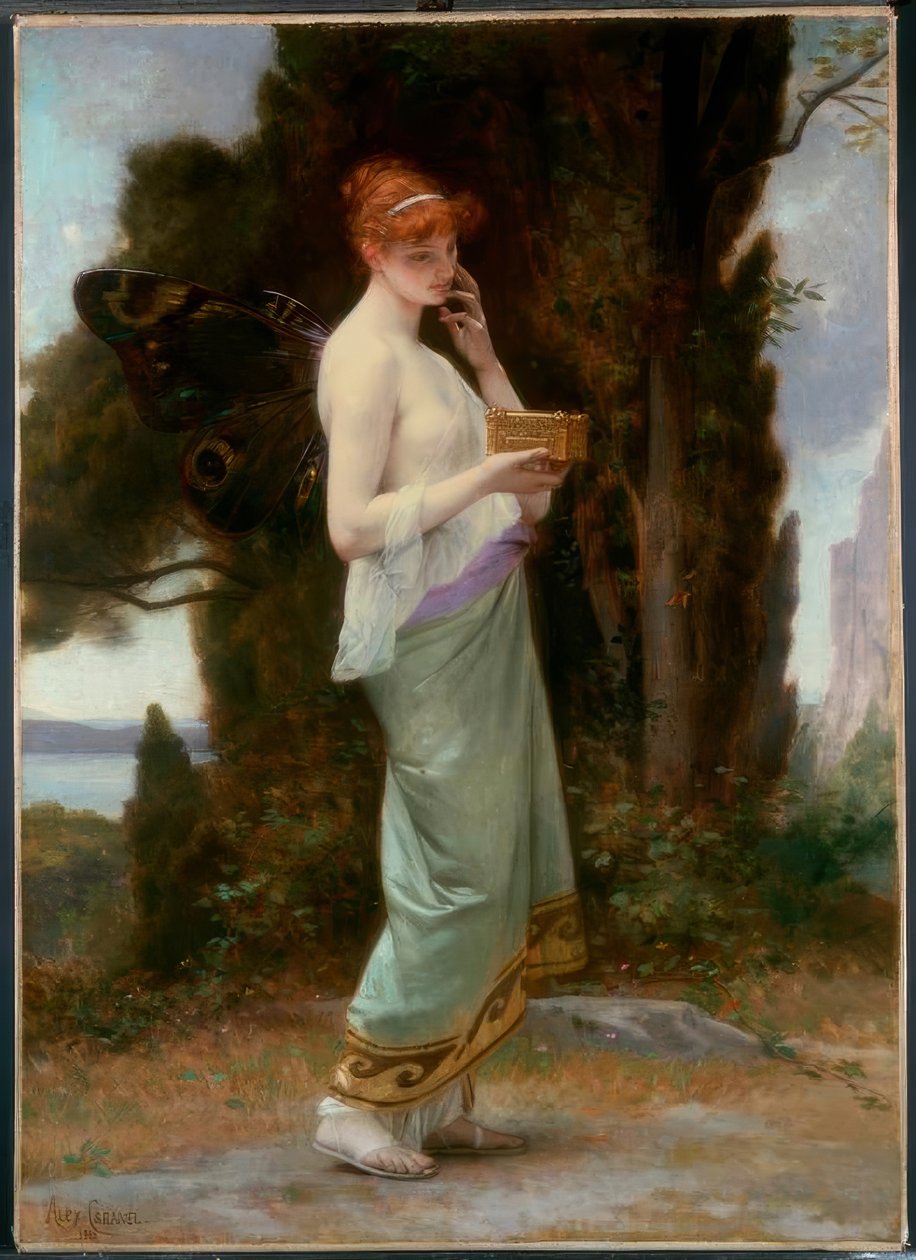 A. Cabanel, Psyche mit der Büchse der Proserpina / Gem., 1881 tekijältä Alexandre Cabanel