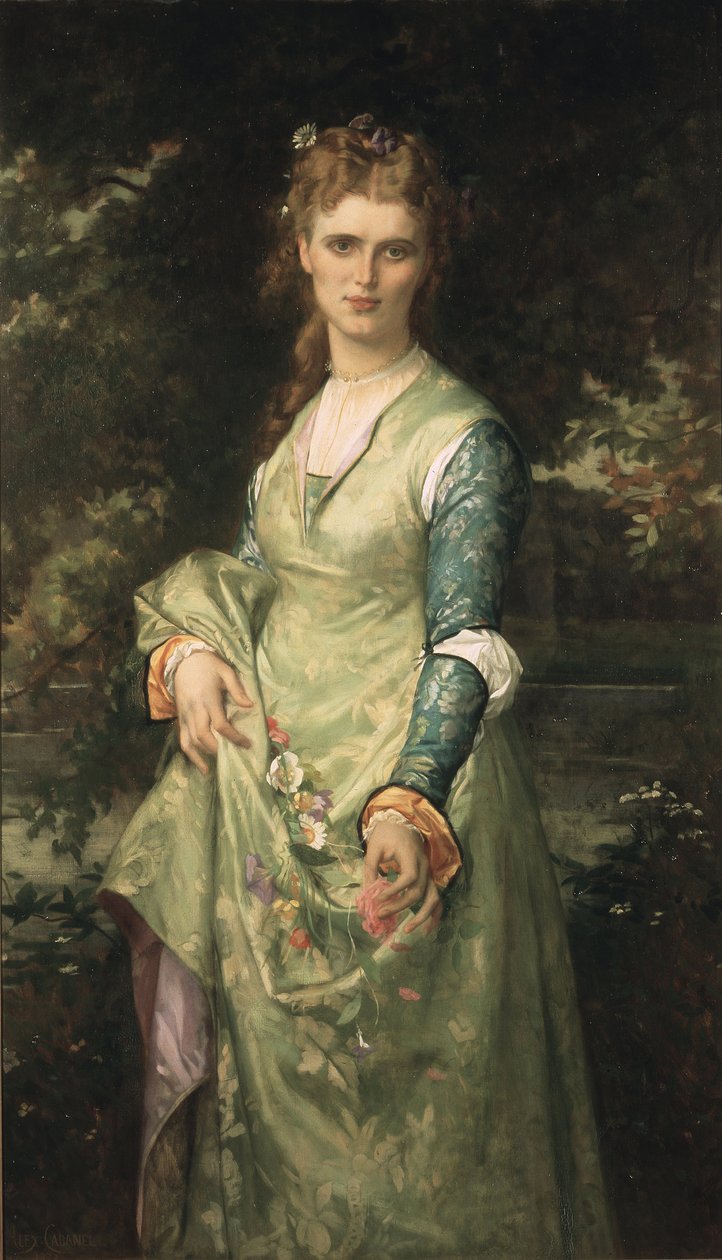 Christina Nilsson en Ophelie - Christina Nilsson (1843-1921) Opheliana, kirjoittanut Cabanel, Alexandre (1823-1889). Öljy kankaalle tekijältä Alexandre Cabanel