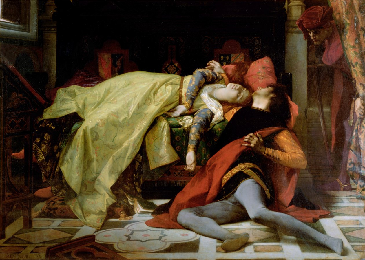 Francesca da Riminin ja Paolo Malatestan kuolema 1870 tekijältä Alexandre Cabanel