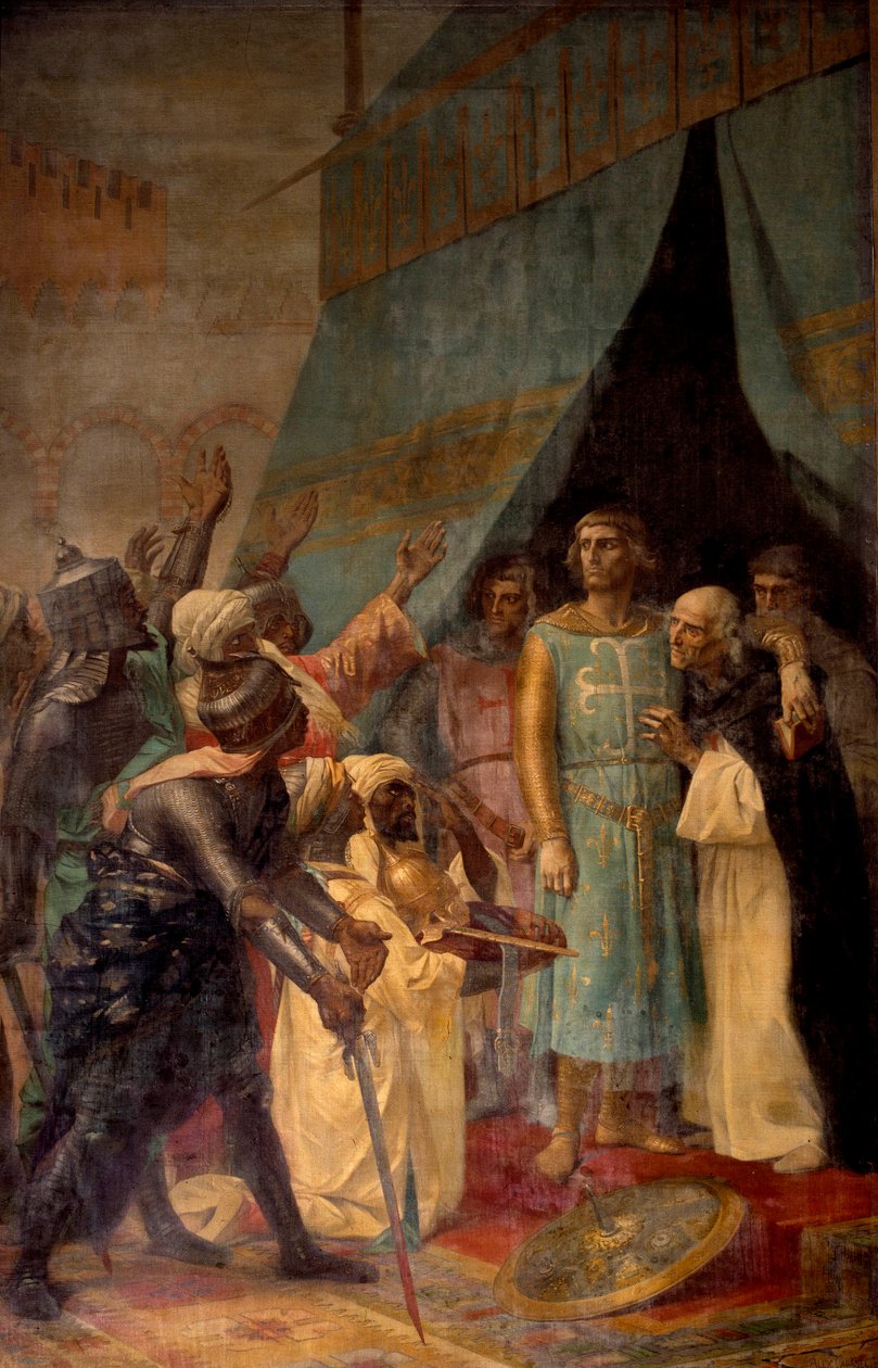 Seitsemäs ristiretki: Kuningas Ludvig IX (Pyhä Louis) (1214-1270) Jerusalemissa. Alexandre Cabanelin (1823-1889) maalaus 1800-luvun Pariisi, Pantheon tekijältä Alexandre Cabanel