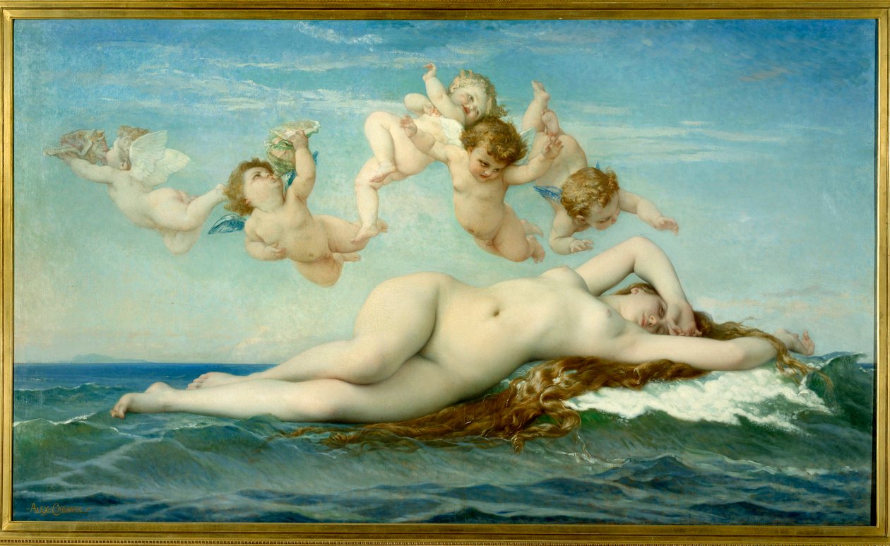 Alexandre Cabanelin (1823-1889) Venuksen syntymä maalaus 1863 su. 1,3x2,25 m Pariisi, museo d