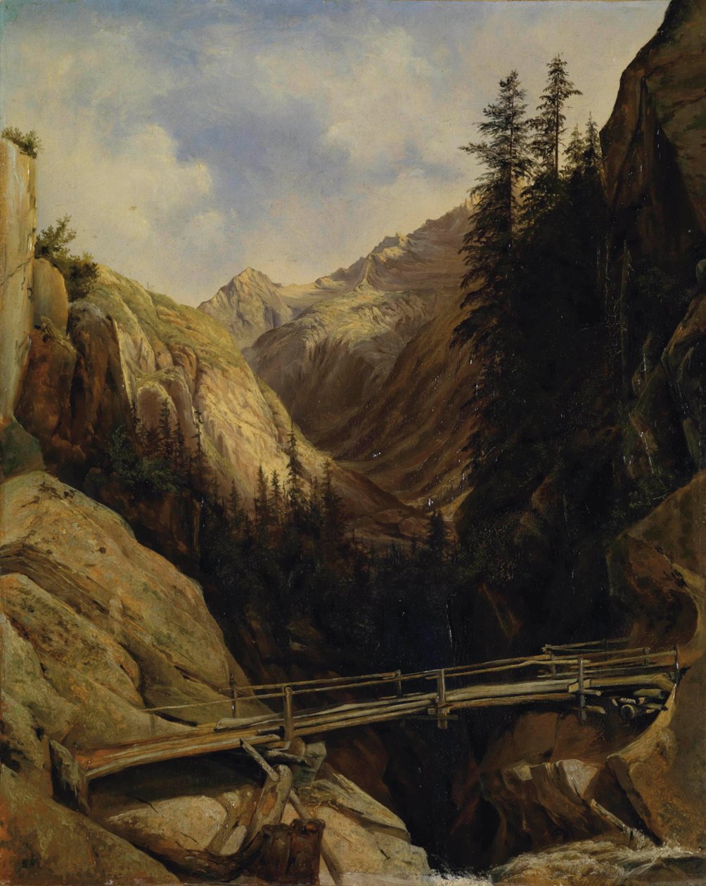 Handeckin vesiputouksella, 1842-43 tekijältä Alexandre Calame