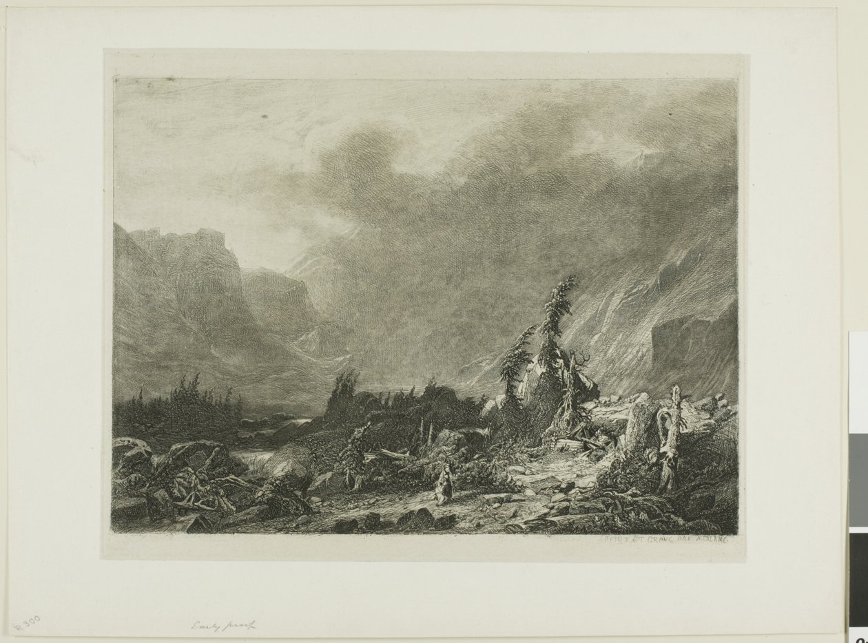 Alppien maisema tekijältä Alexandre Calame