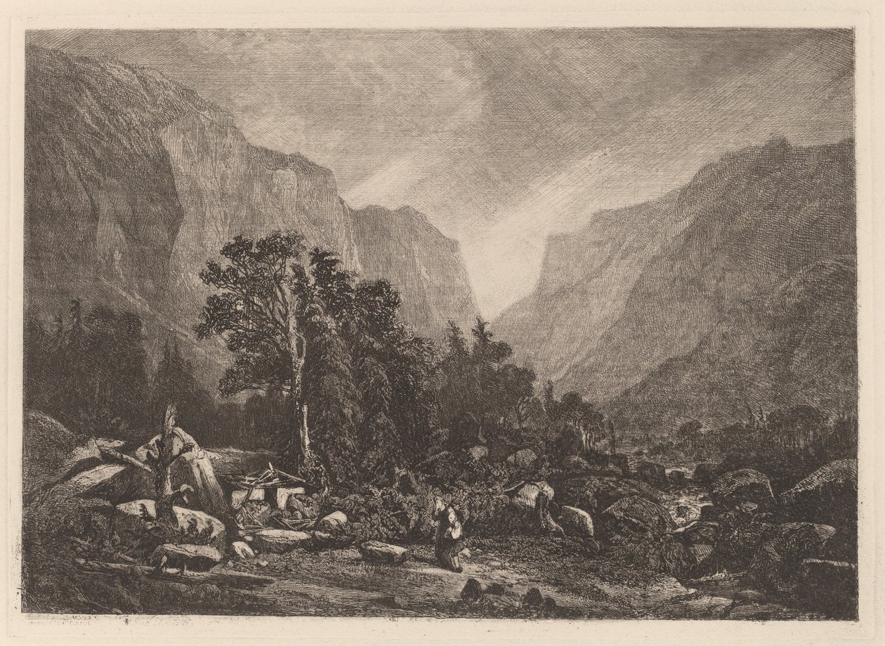 Pariskunta raunioituneen talon luona tekijältä Alexandre Calame
