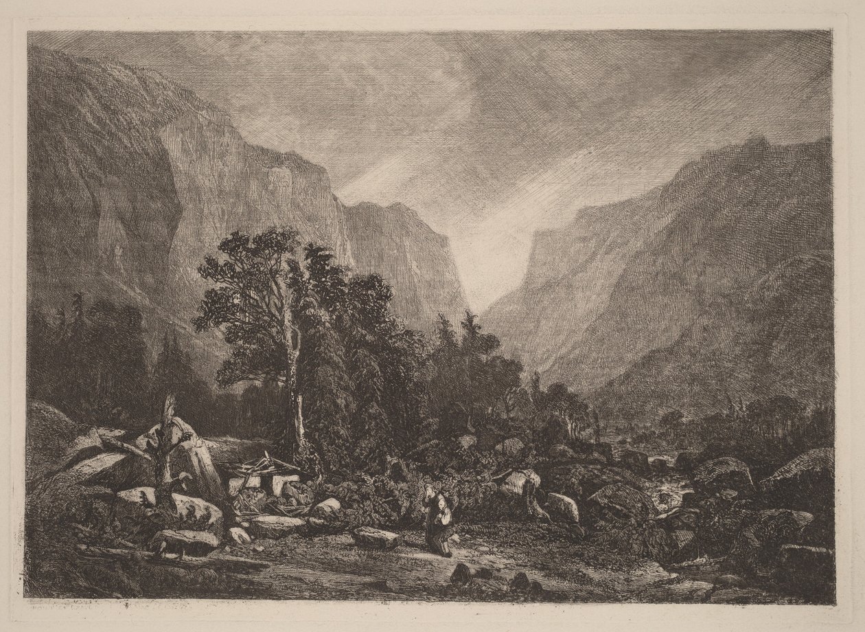 Pariskunta raunioituneen talon luona tekijältä Alexandre Calame