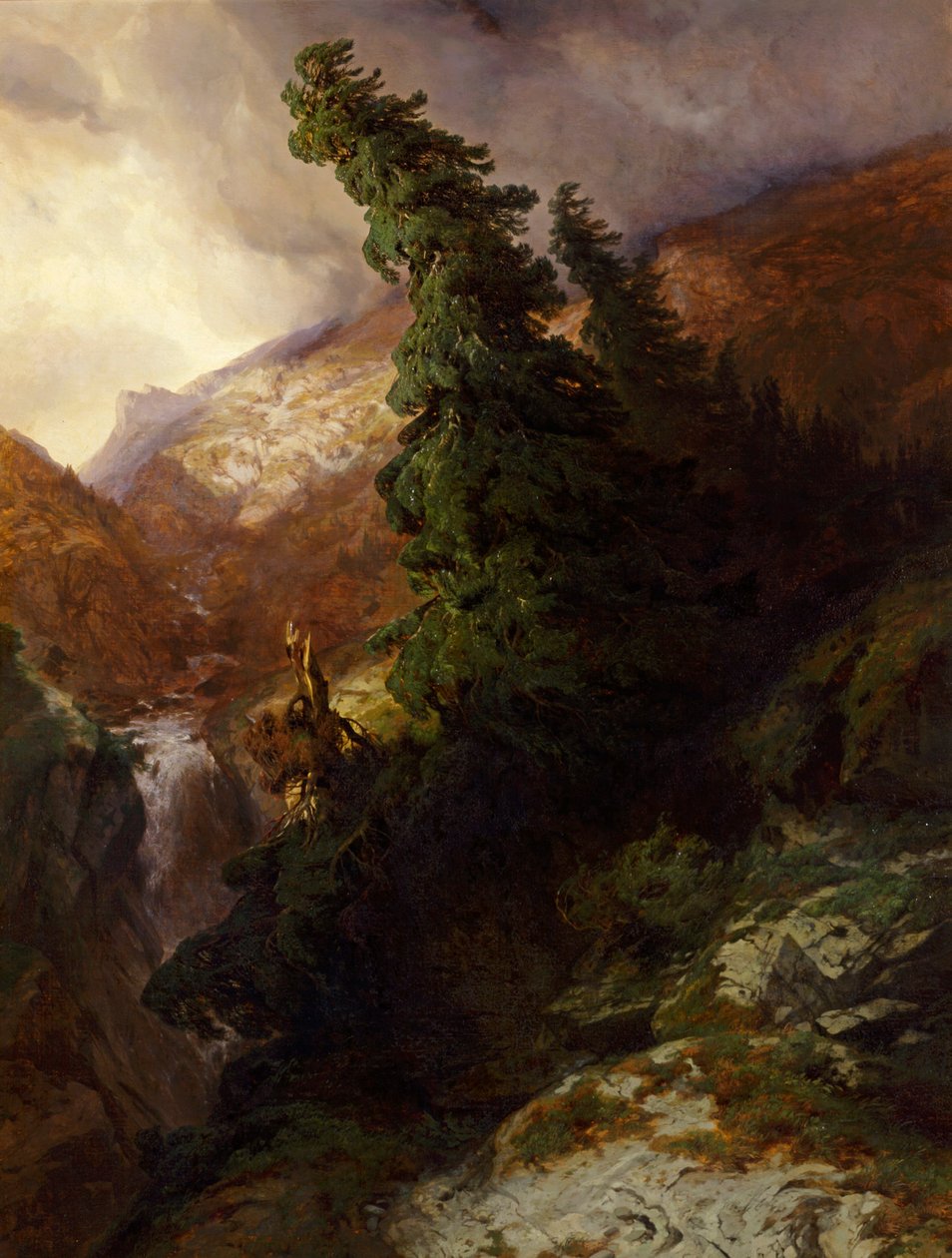 Korkean vuoriston rotko (Handeggin laakso Bernin kantonissa) tekijältä Alexandre Calame