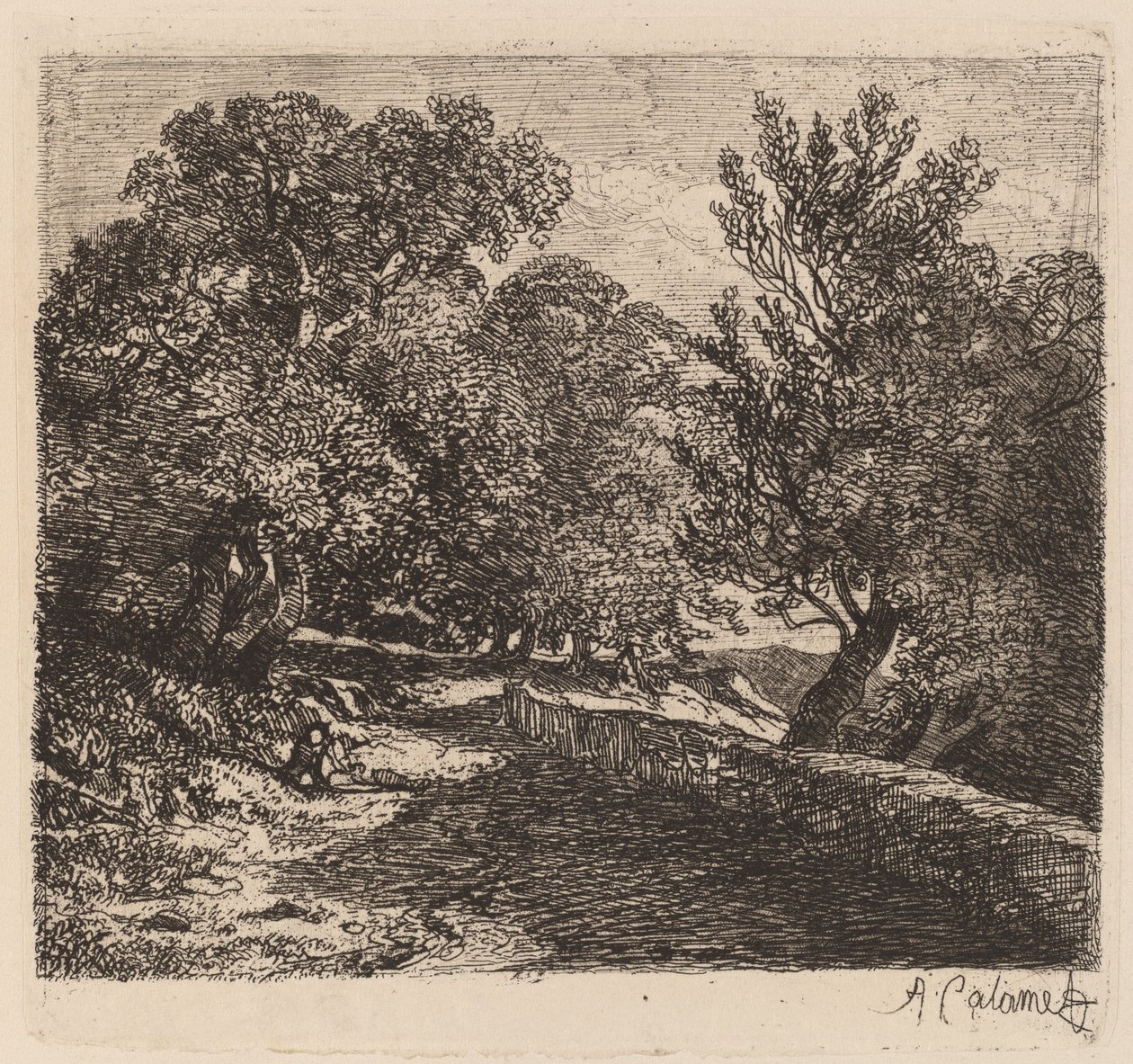 Mies lepää kivimuurilla tekijältä Alexandre Calame