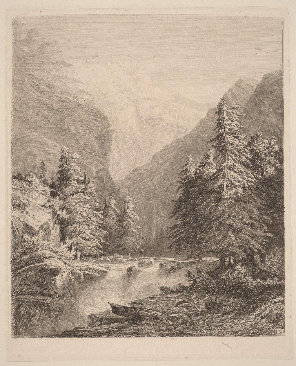Vuoristovesiputous tekijältä Alexandre Calame
