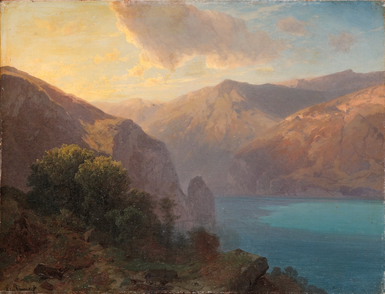 Près de Seelisberg: näkymä Lac de Luzernille nähtynä Seelisbergistä, Sveitsi, 1862 tekijältä Alexandre Calame