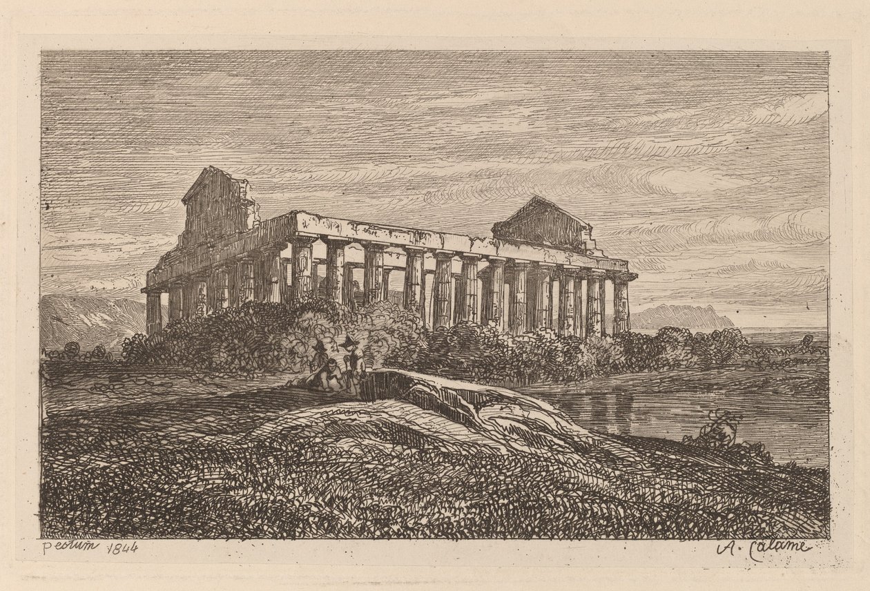 Rauniot Paestumissa tekijältä Alexandre Calame